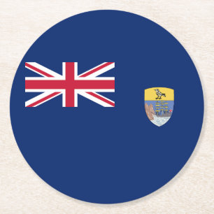 Flagge von St. Helena Runder Pappuntersetzer