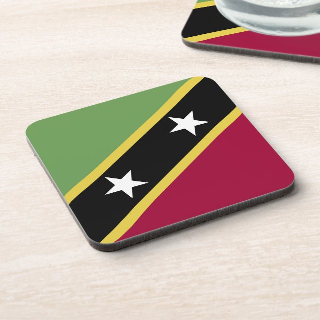 Flagge von St. Kitts und Nevis Getränkeuntersetzer (Linke Seite)