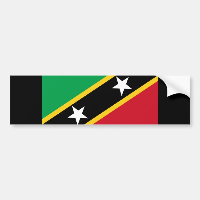 Flagge von St. Kitts und Nevis (Karibik) Autoaufkleber (Vorne)
