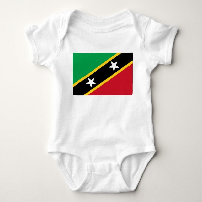 Flagge von St. Kitts und Nevis (Karibik) Baby Strampler (Vorderseite)