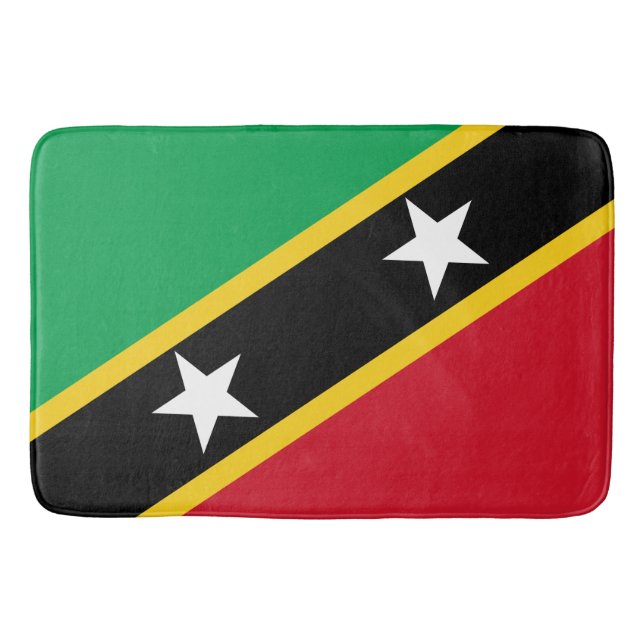 Flagge von St. Kitts und Nevis (Karibik) Badematte (Vorderseite)