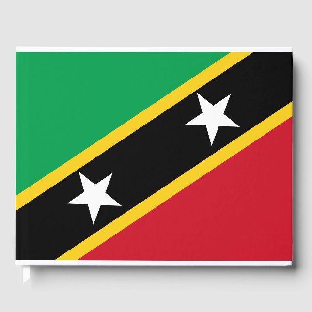 Flagge von St. Kitts und Nevis (Karibik) Gästebuch (Vorderseite)
