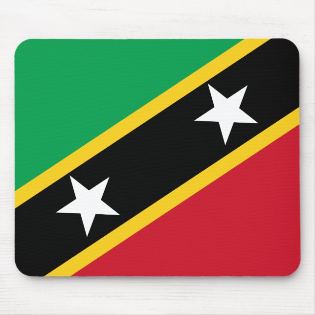 Flagge von St. Kitts und Nevis (Karibik) Mousepad (Vorne)
