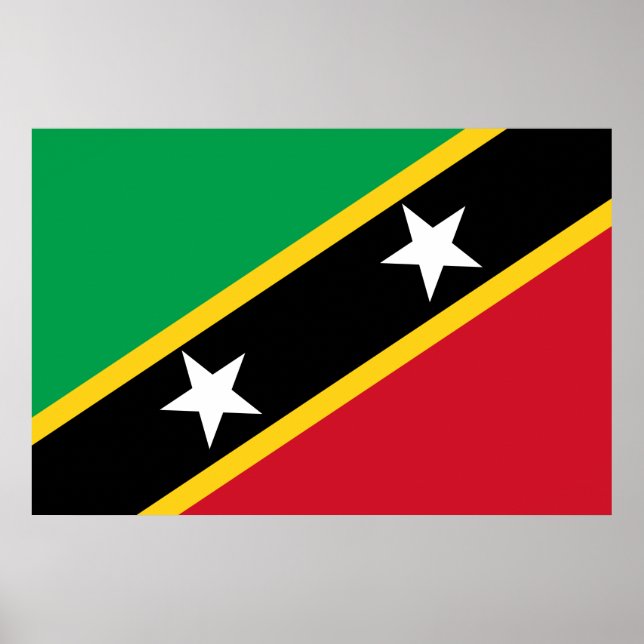 Flagge von St. Kitts und Nevis (Karibik) Poster (Vorne)