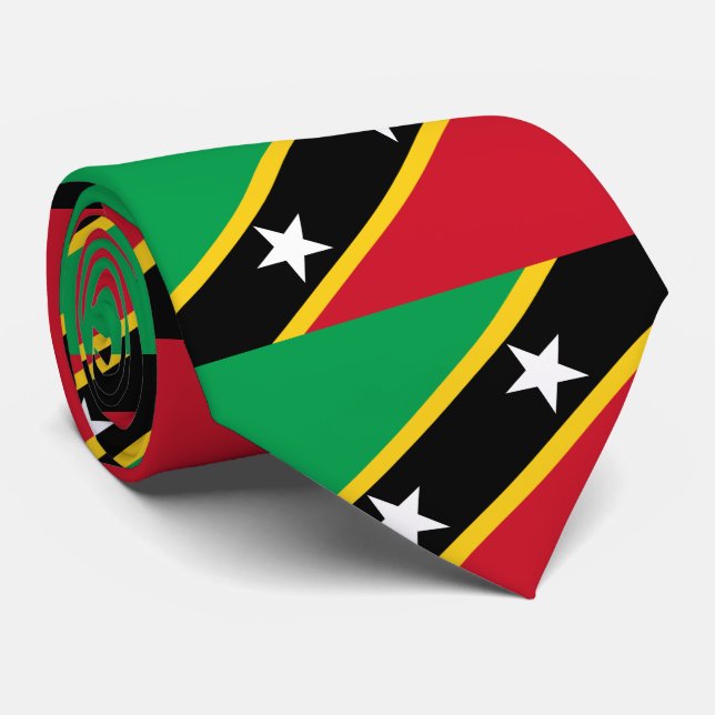 Flagge von St. Kitts und Nevis Krawatte (Gerollt)