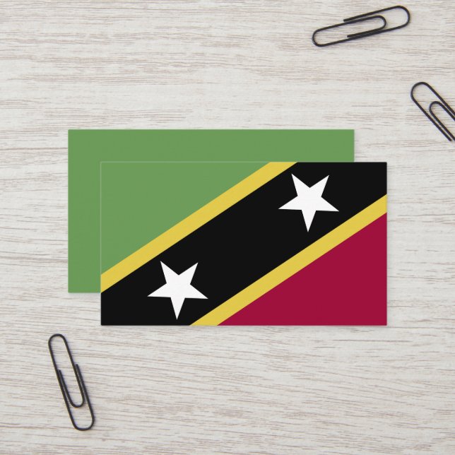 Flagge von St. Kitts und Nevis Visitenkarte (Vorderseite/Rückseite Beispiel)