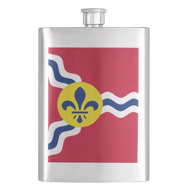 Flagge von St. Louis, Missouri Hip Flask Flachmann (Vorderseite)