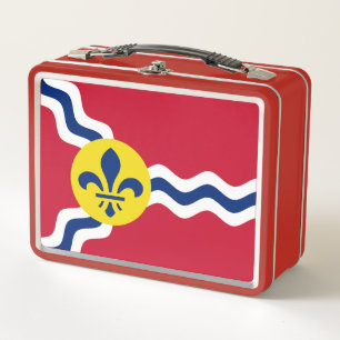 Flagge von St. Louis, Missouri Round Pillow Metall Brotdose