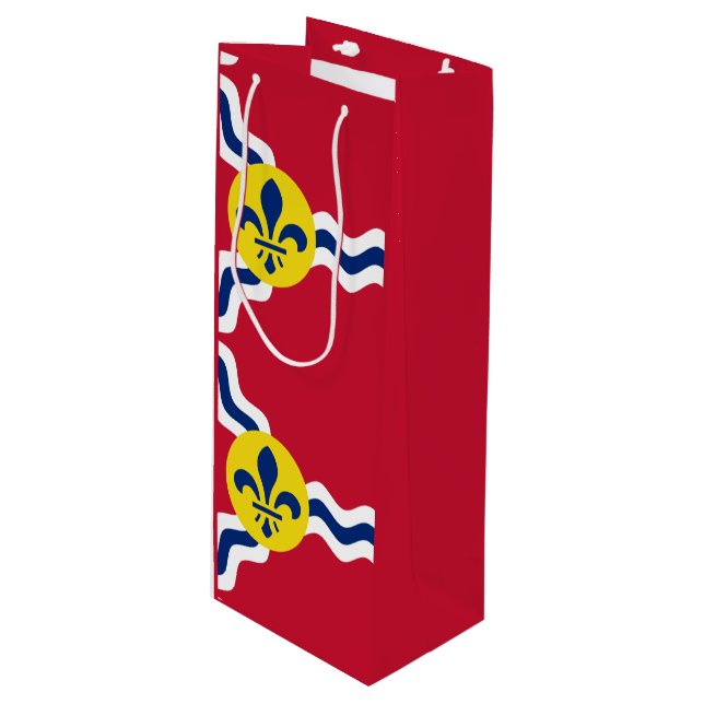 Flagge von St. Louis, Missouri Weinbeutel Geschenktüte Für Weinflaschen (Vorderseite Schrägansicht)
