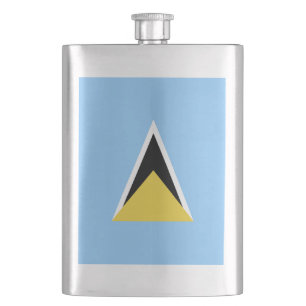 Flagge von St. Lucia Flachmann