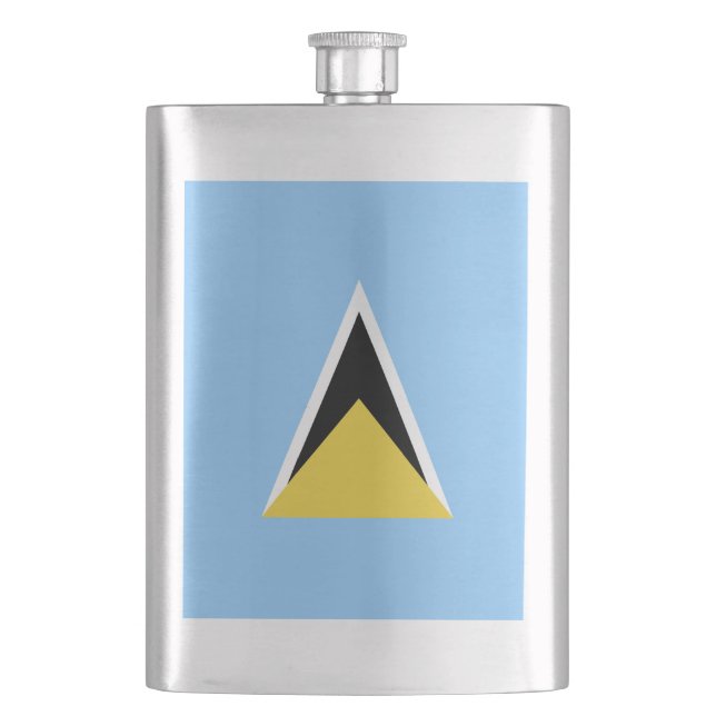 Flagge von St. Lucia Flachmann (Vorderseite)