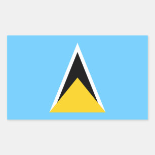 Flagge von St. Lucia Rechteckiger Aufkleber