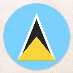 Flagge von St. Lucia Runder Pappuntersetzer