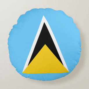 Flagge von St. Lucia Rundes Kissen