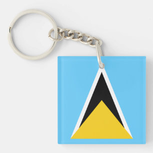Flagge von St. Lucia Schlüsselanhänger