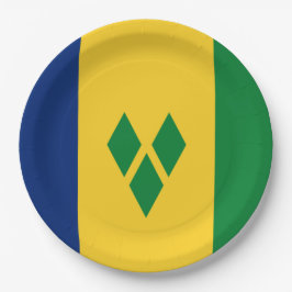 Flagge von St. Vincent und die Grenadinen Pappteller