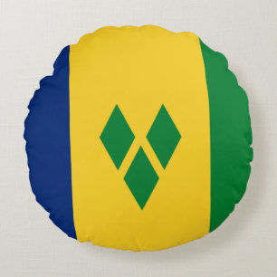 Flagge von St. Vincent und die Grenadinen Rundes Kissen