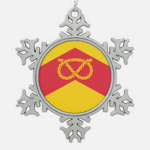 Flagge von Staffordshire, Schneeflocken Zinn-Ornament