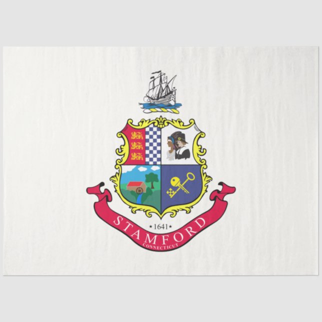 Flagge von Stamford (Connecticut) Seidenpapier (Vorderseite)