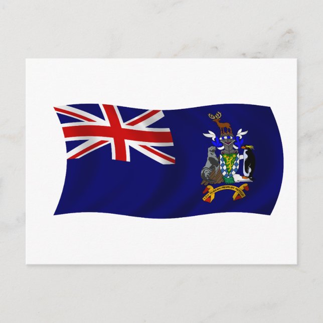 Flagge von Südgeorgien und Südsandwich-Inseln Postkarte (Vorderseite)