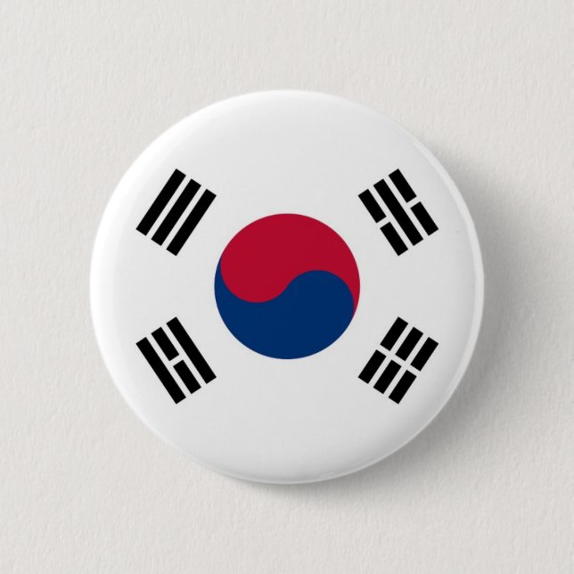 Flagge von Südkorea auf Button-/Knopf-Abzeichen Button (Vorderseite)