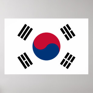 Flagge von Südkorea Poster