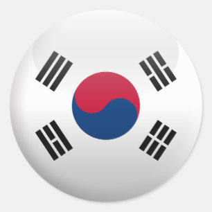 Flagge von Südkorea Runder Aufkleber