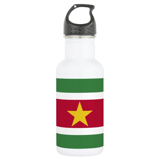 Flagge von Surinam Edelstahlflasche (Vorderseite)