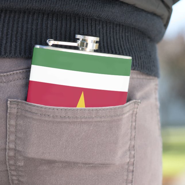 Flagge von Surinam Flachmann (Beispiel)
