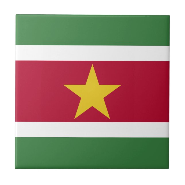 Flagge von Suriname Fliese (Vorderseite)