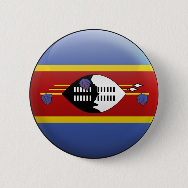 Flagge von Swasiland Button (Vorderseite)