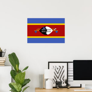 Flagge von Swasiland Poster