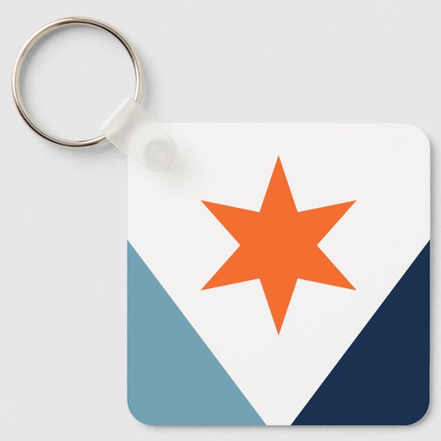 Flagge von Syrakus, New York Schlüsselanhänger (Vorderseite)