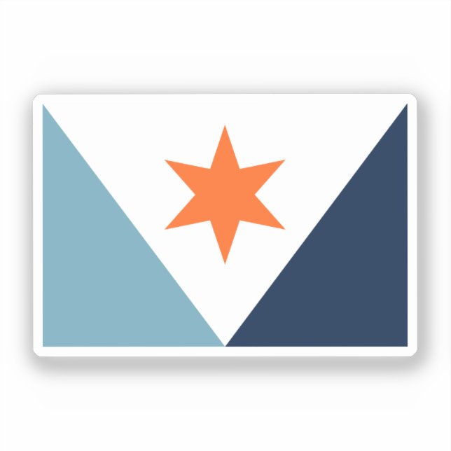 Flagge von Syrakus, NY Aufkleber (Vorderseite)