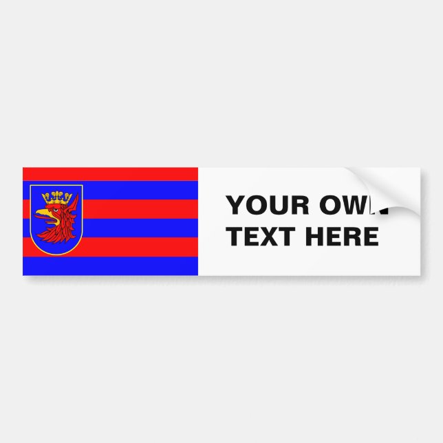 Flagge von Szczecin Autoaufkleber (Vorne)