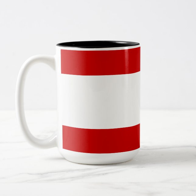 Flagge von Tahiti Zweifarbige Tasse (Links)