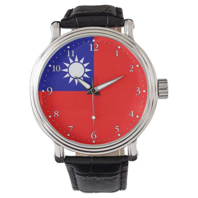 Flagge von Taiwan Armbanduhr (Vorderseite)