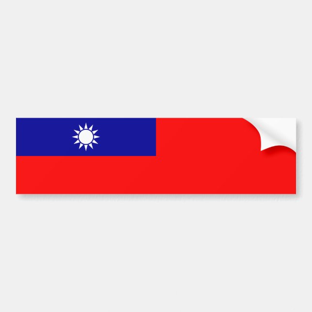 Flagge von Taiwan Autoaufkleber (Vorne)