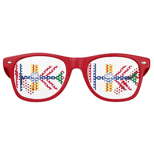 Flagge von Tampa, Retro-Sonnenbrille in Florida Partybrille (Vorderseite)