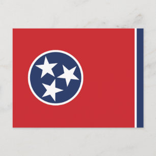 Flagge von Tennessee Drei Sterne Blauer Kreis Postkarte