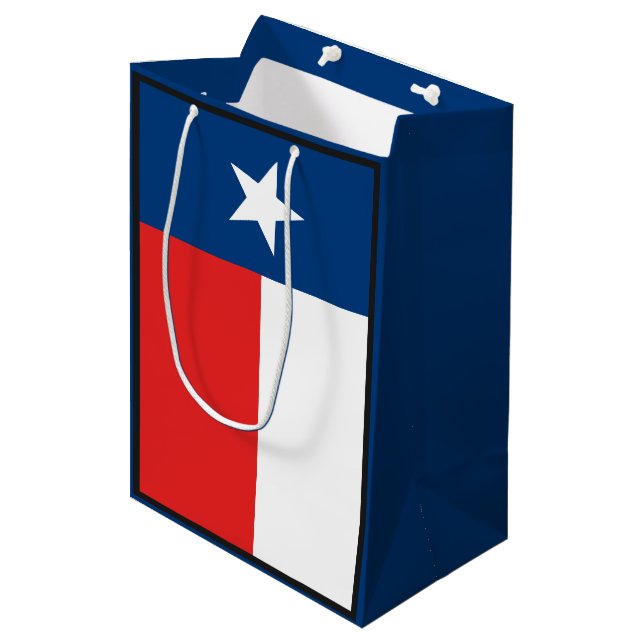 Flagge von Texas Mittlere Geschenktüte (Vorderseite Schrägansicht)