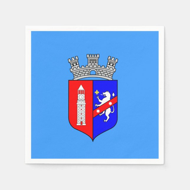 Flagge von Tirana, Albanien Papier Napkins Serviette (Vorderseite)