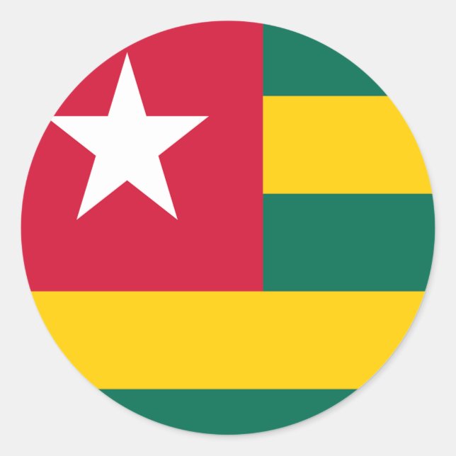Flagge von Togo Runder Aufkleber (Vorderseite)