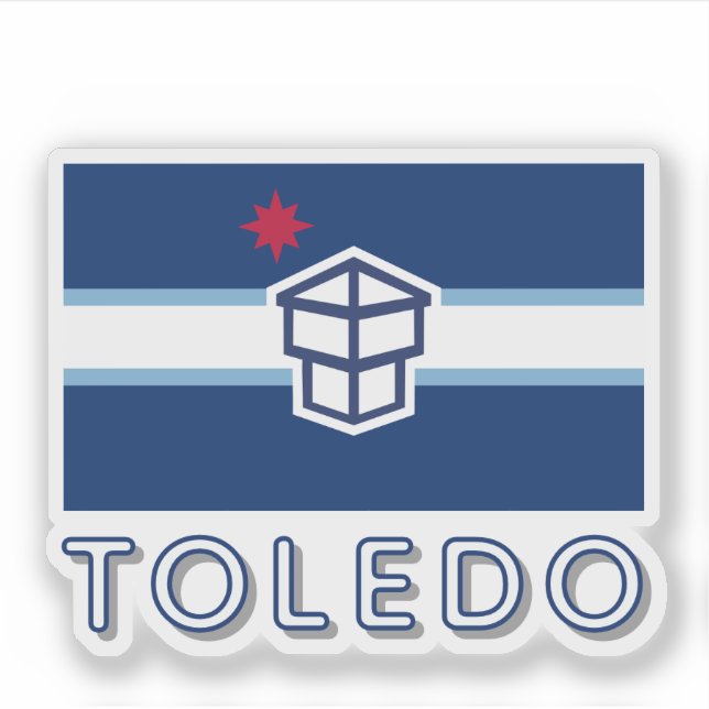 Flagge von Toledo, Ohio Aufkleber (Vorderseite)