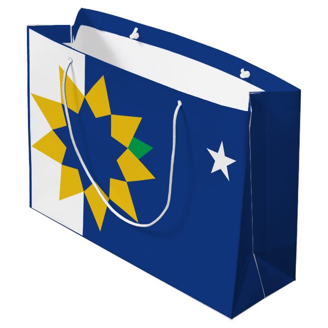 Flagge von Topeka, Kansas Große Geschenktüte (Rückseite Schrägansicht)