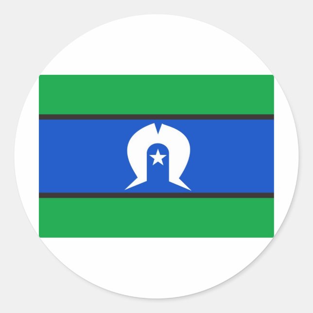 Flagge von Torres Strait Islander Runder Aufkleber (Vorderseite)