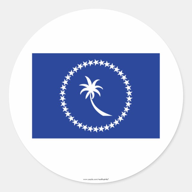 Flagge von Tschuuk Runder Aufkleber (Vorderseite)