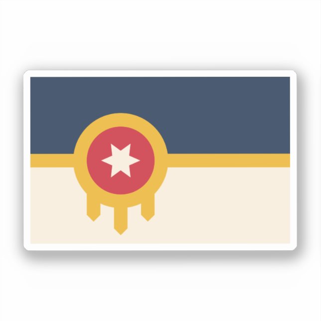 Flagge von Tulsa, Oklahoma Aufkleber (Vorderseite)