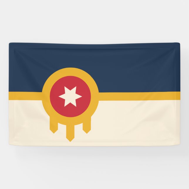 Flagge von Tulsa (Oklahoma) Banner (Horizontal)