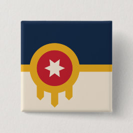 Flagge von Tulsa (Oklahoma) Button